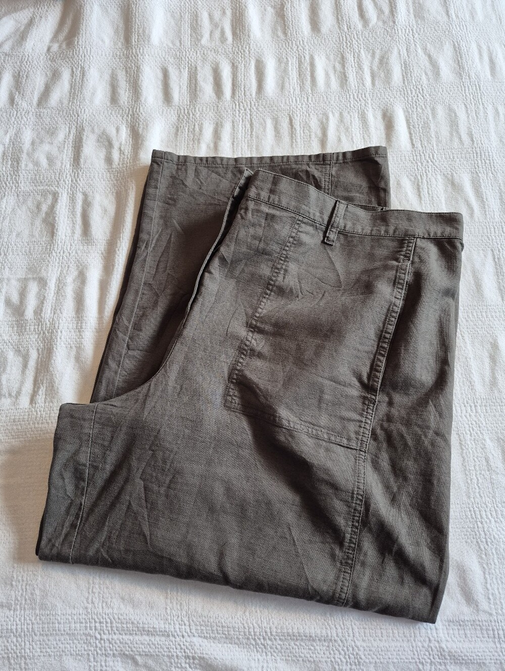 Eileen Fisher 2X wide leg walnut color ankle pants 4 pocket EUC